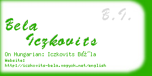 bela iczkovits business card